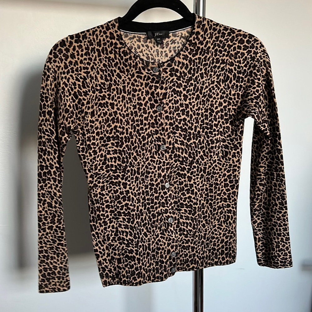 J Crew leopard print cardigan